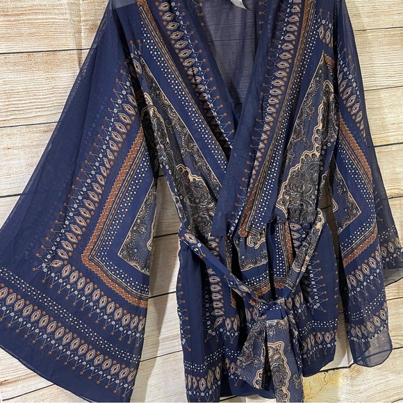 VENUS boho romper long flutter mesh sleeves women Size XS - Picture 14 of 14